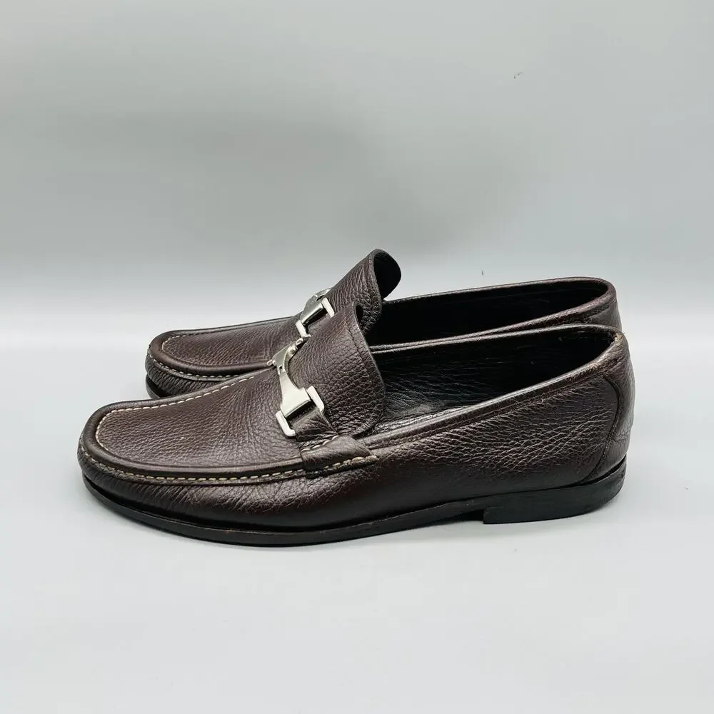 Allen Edmonds Shoes Men 9.5 Brown Leather Firenze Horsebit Loafers Slip On
